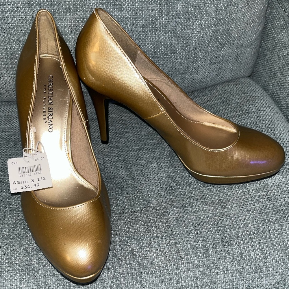 CHRISTIAN SIRIANO Gold High Heels Classic Pumps (BRAND NEW)